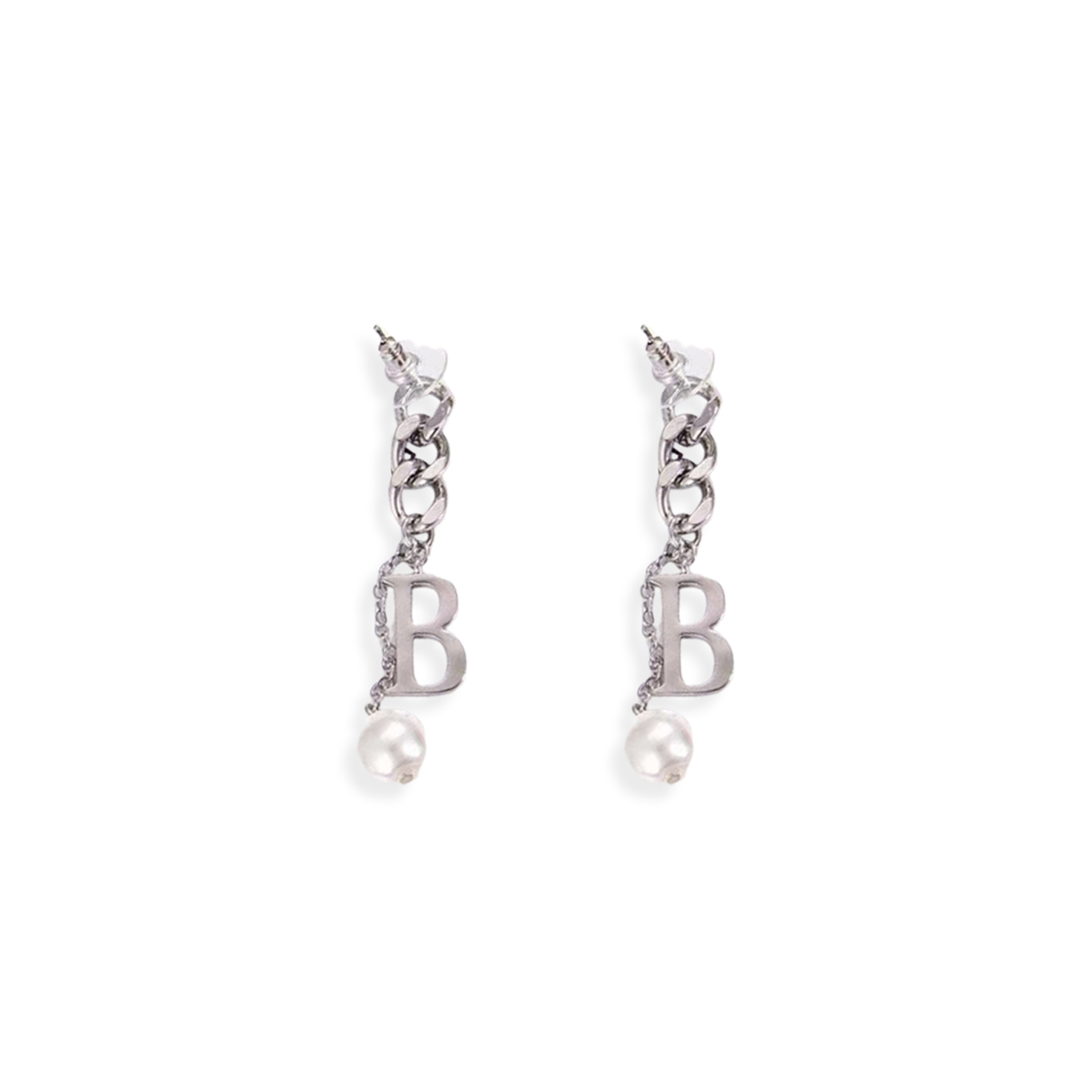 BALENCIAGA PEARL CHAIN EARRINGS